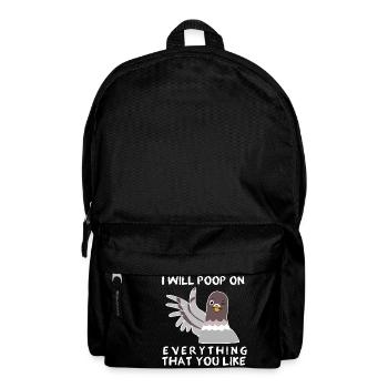 Fun pigeon droppings design for pigeon lovers - Backpack - black - Front