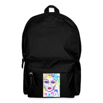 Farbenfrohe Fantasieporträtdesign - Rucksack - Schwarz - Vorne