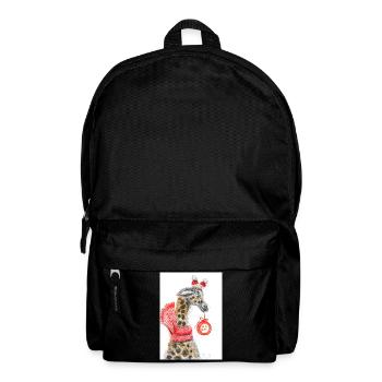 Fröhlicher Giraffe Weihnachtsgruß - Rucksack - Schwarz - Vorne