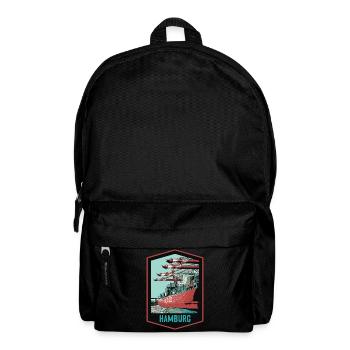 Hamburger Hafen und seine Schiffe - Rucksack - Schwarz - Vorne