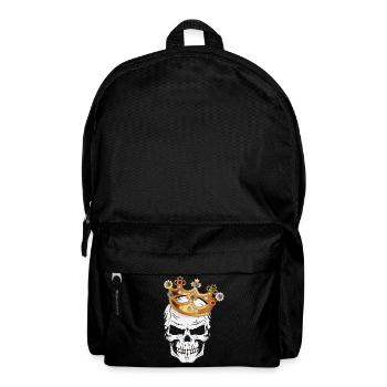 Skull,Skull,Skull with Crown and Gold Tooth - Backpack - black - Front
