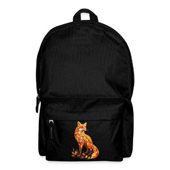 Ein Fuchs, gestaltet aus verschiedenen Blättern - Rucksack - Schwarz - Vorne