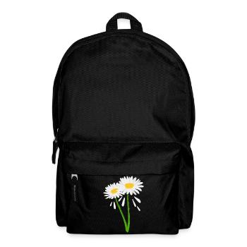 Dekorative Blüte an grünem Stiel - Rucksack - Schwarz - Vorne