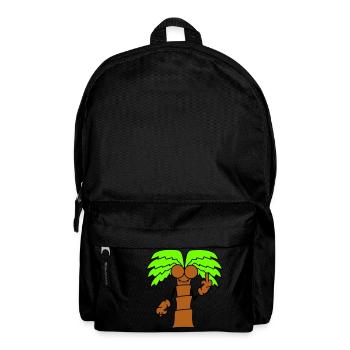 Lustige Böse Palme Zeigt Wütend Mittelfinger Comic - Rucksack - Schwarz - Vorne