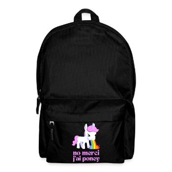 Non merci j'ai poney - Sac à dos - noir - Devant
