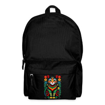 Folk Katze – Bunte Seele der Natur - Rucksack - Schwarz - Vorne