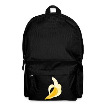 Leuchtend gelbe Banane – geschältes Motiv - Rucksack - Schwarz - Vorne