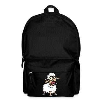 Lustiges verrücktes Schaf - Comic und Cartoon Tier - Rucksack - Schwarz - Vorne