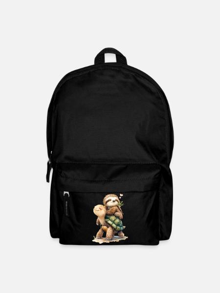 Sloth and Turtle on holiday 2 🦥🐢 - Backpack - black