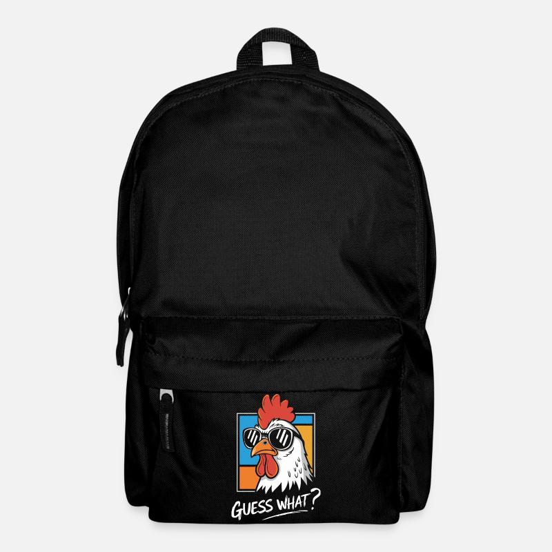 Lustiger Hahn mit Sonnenbrillen-Print - Rucksack - Schwarz