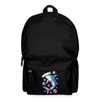 Vibrant Shark with Bubble Accents - Backpack - black - Front