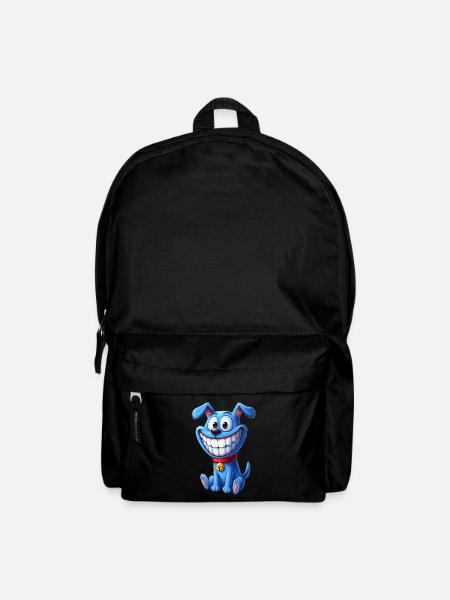 Chien joueur avec un grand sourire - Sac à dos - noir