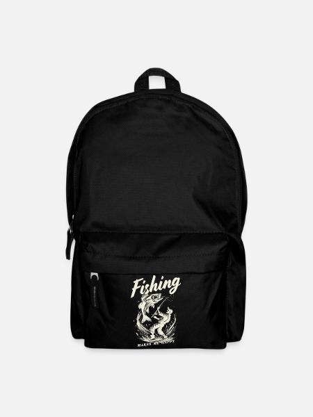 Fishing makes me happy - Backpack - black