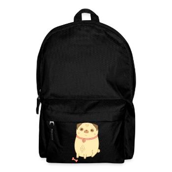 Pug beige cute dog gift pug mom - Backpack - black - Front