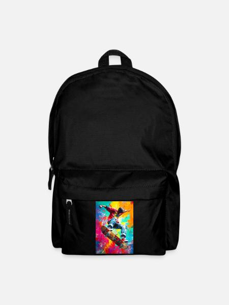 Chromatischer Skateboard Splash - Rucksack - Schwarz