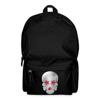 Glitter Skull – Love & Stars, metallic Look - Backpack - black - Front