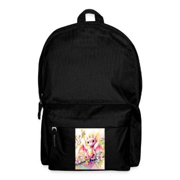 Floral Watercolor Dragon - Backpack - black - Front