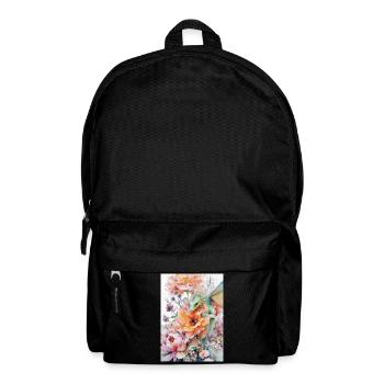 Watercolor Dragon and Flower Gardens - Backpack - black - Front