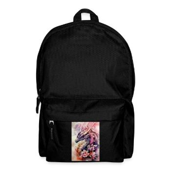 Dragon Aquarelle Fleurs Fantaisie - Sac à dos - noir - Devant
