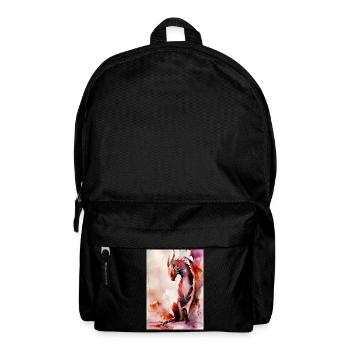 Red Watercolor Dragon - Backpack - black - Front