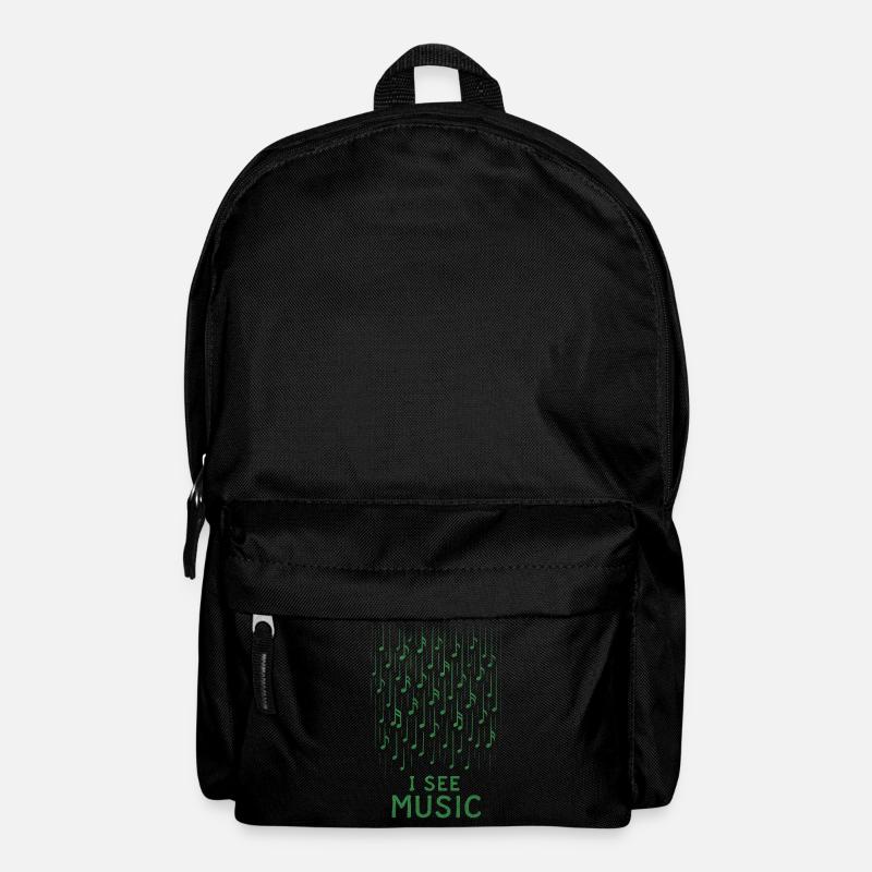 I See Music: Abstrakter Notenregen - Rucksack - Schwarz