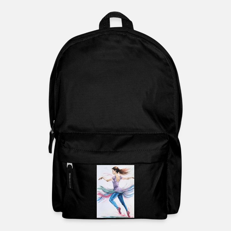 Wirbelnde Tänzerin in Pastelltönen - Rucksack - Schwarz