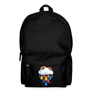 Graphique de gouttes de pluie colorées de nuages arc-en-ciel - Sac à dos - noir - Devant