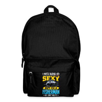 Fisherman Fish Fishing Sayings Funny Angler - Backpack - black - Front