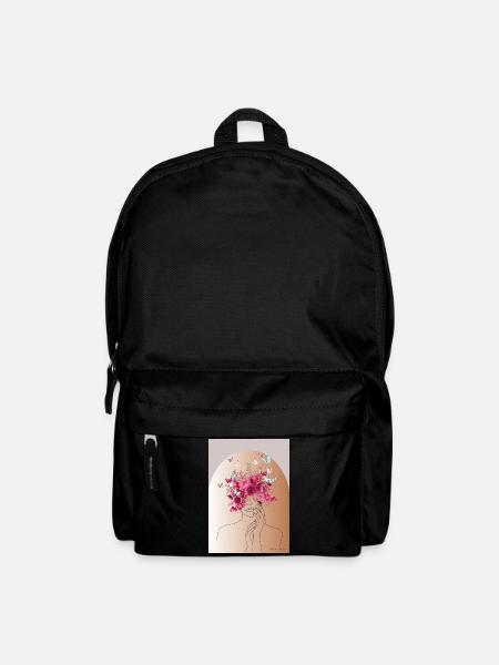 Flower head with butterfly crown - Backpack - black