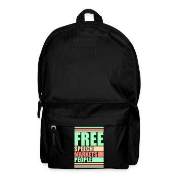 Free Speech Markets People Libertär Freiheit Logo - Rucksack - Schwarz - Vorne