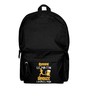 Running Morning Beer Afternoon Humor Running - Backpack - black - Front