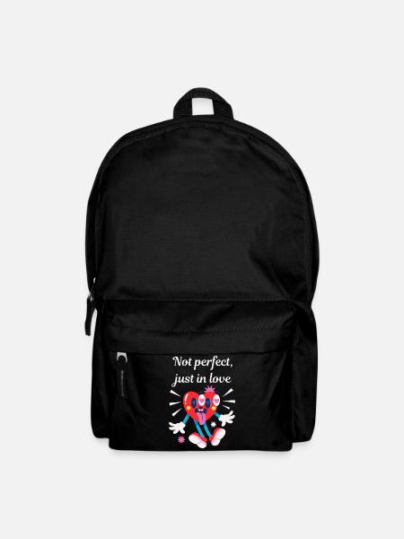 Nicht perfekt, einfach verliebt – Valentinstagsgeschenk - Rucksack - Schwarz