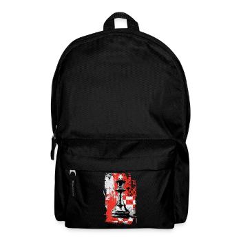Schach König – Grunge Strategie Motiv - Rucksack - Schwarz - Vorne