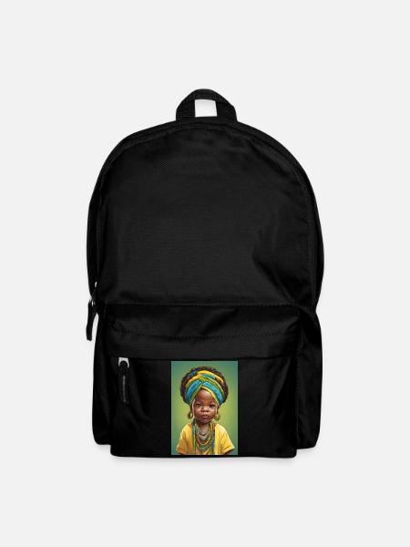 Afro Portrait Child Bright Color - Backpack - black