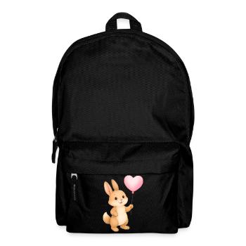 Lapin câlin avec ballon en forme de cœur - Sac à dos - noir - Devant