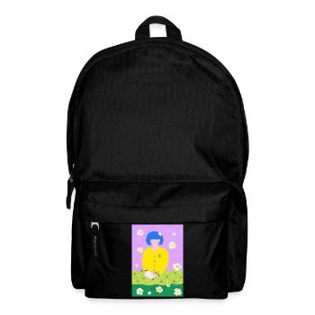 Femme lectrice dans le jardin - Sac à dos - noir - Devant