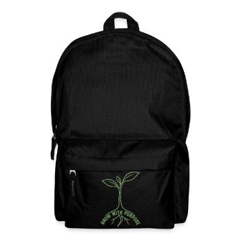 Wachsen mit Zweck minimalistische Setzlingskunst - Rucksack - Schwarz - Vorne