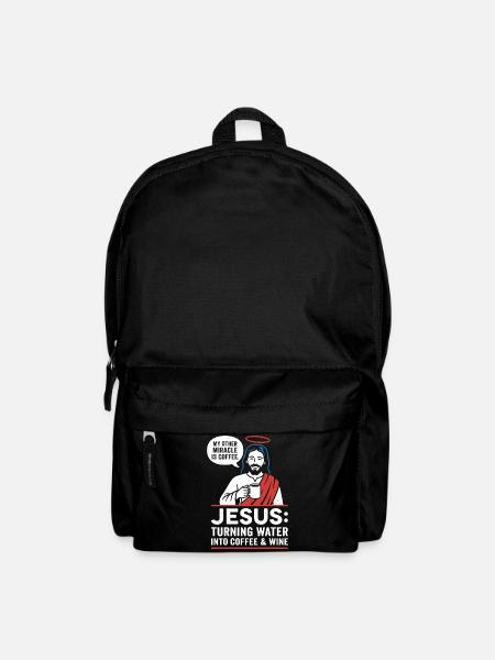 Jesus Kaffee-Wunder Grafik - Rucksack - Schwarz