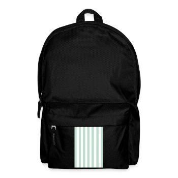 Stripes - green, white, personalizable - Backpack - black - Front