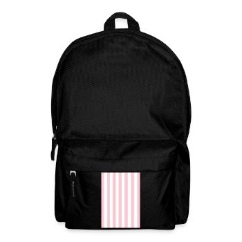 Stripes - pink white personalizable - Backpack - black - Front