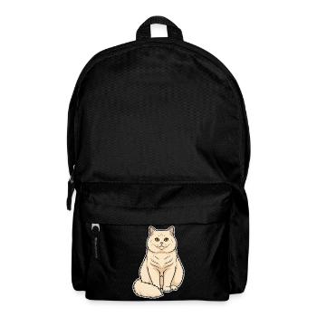 British Shorthair Cat Cream Portrait Round Soft - Backpack - black - Front