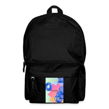 Lebe Dein Tag – bunte Ballon-Explosion - Rucksack - Schwarz - Vorne