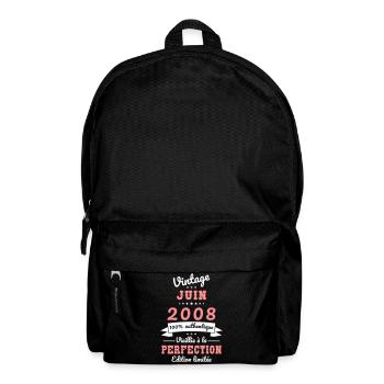 Anniversaire 18 ans - Vintage - Juin 2008 - Sac à dos - noir - Devant