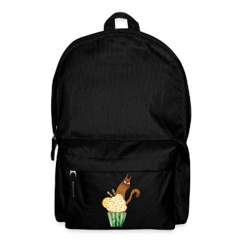 Cute Cupcake Cat Design Funny Kawaii Cat Food - Backpack - black - Front
