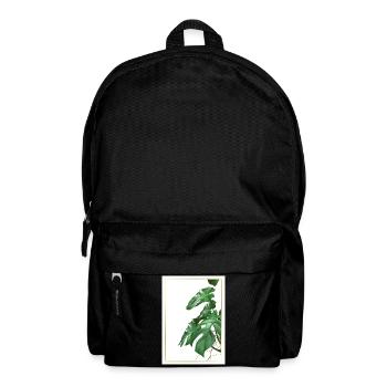 Monstera leaves in gold frame - Backpack - black - Front