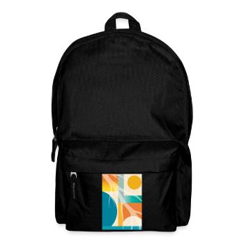 Abstrakte Geometrie mit organischen Formen Retro  - Rucksack - Schwarz - Vorne