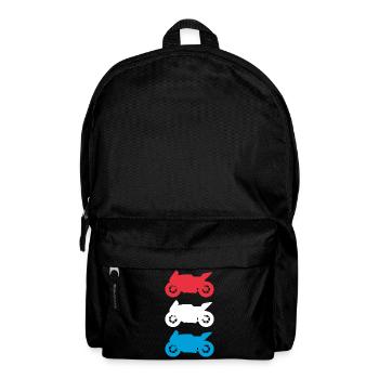 Motorcycle Luxembourg Flag Motorsport Biker - Backpack - black - Front