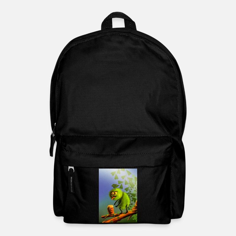 Monstre grimpeur vert drôle - Sac à dos - noir