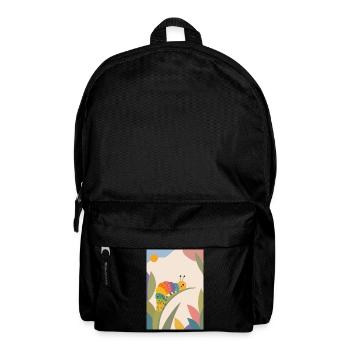 Colorful Caterpillar on Leaf – Cute Animal Motif - Backpack - black - Front