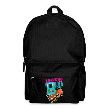 Keine Ahnung Was Das Ist - Lustiges Retro Design - Rucksack - Schwarz - Vorne